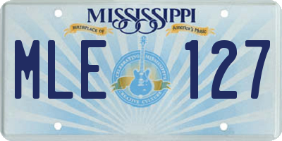 MS license plate MLE127