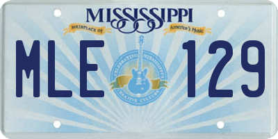 MS license plate MLE129