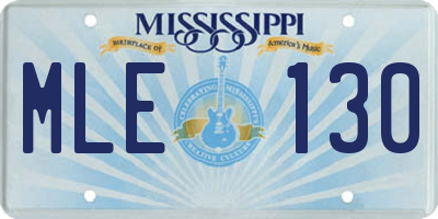 MS license plate MLE130