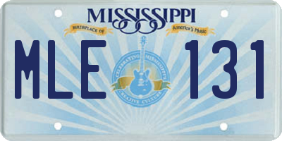 MS license plate MLE131