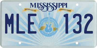 MS license plate MLE132