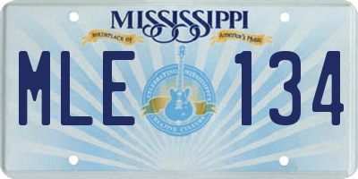 MS license plate MLE134