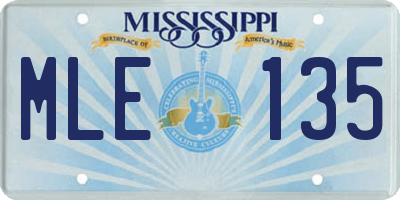 MS license plate MLE135