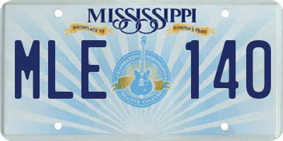MS license plate MLE140