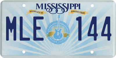 MS license plate MLE144