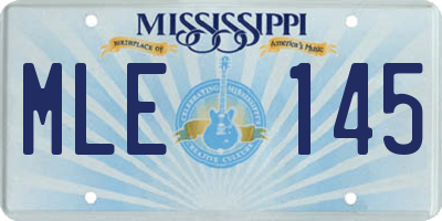 MS license plate MLE145