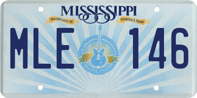 MS license plate MLE146