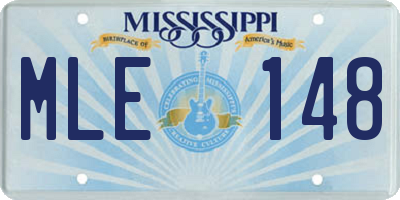 MS license plate MLE148