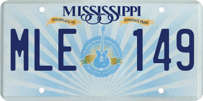 MS license plate MLE149