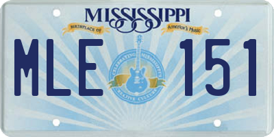 MS license plate MLE151