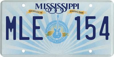 MS license plate MLE154