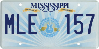 MS license plate MLE157
