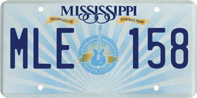 MS license plate MLE158