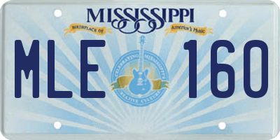 MS license plate MLE160