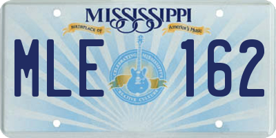 MS license plate MLE162