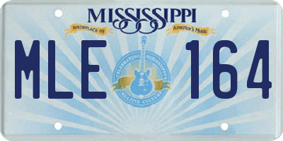 MS license plate MLE164