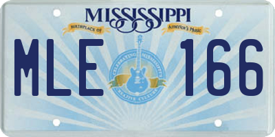 MS license plate MLE166