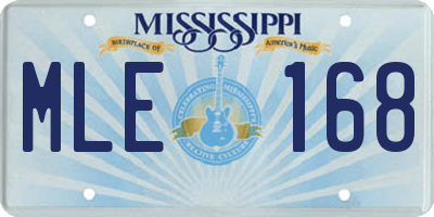MS license plate MLE168