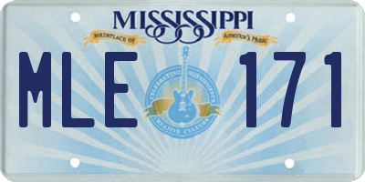MS license plate MLE171