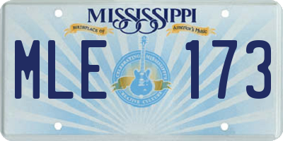 MS license plate MLE173