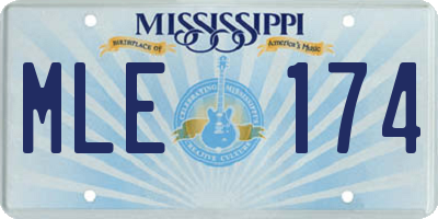 MS license plate MLE174