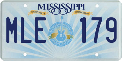 MS license plate MLE179