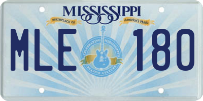MS license plate MLE180