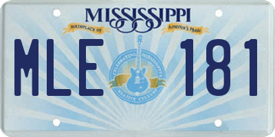 MS license plate MLE181