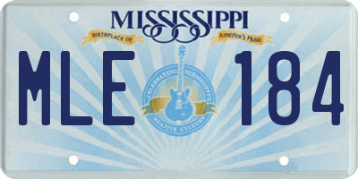 MS license plate MLE184