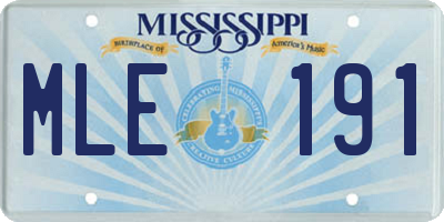 MS license plate MLE191