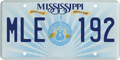 MS license plate MLE192