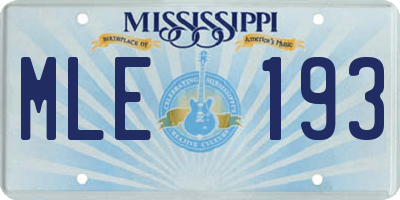 MS license plate MLE193