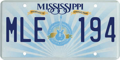 MS license plate MLE194