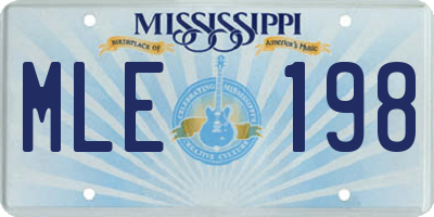 MS license plate MLE198