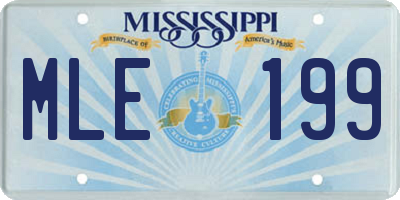 MS license plate MLE199