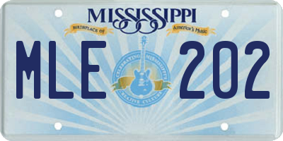 MS license plate MLE202