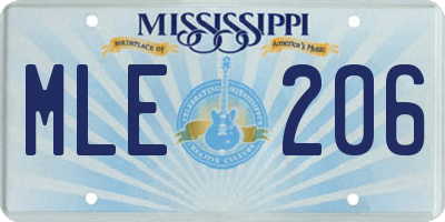 MS license plate MLE206