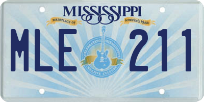 MS license plate MLE211