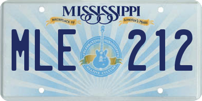 MS license plate MLE212