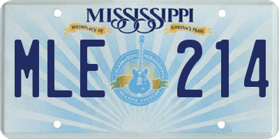 MS license plate MLE214