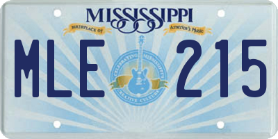 MS license plate MLE215