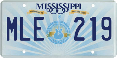 MS license plate MLE219