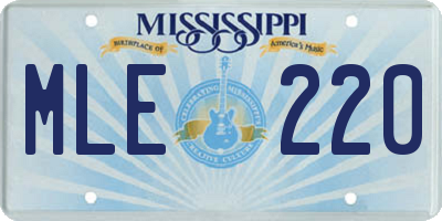 MS license plate MLE220