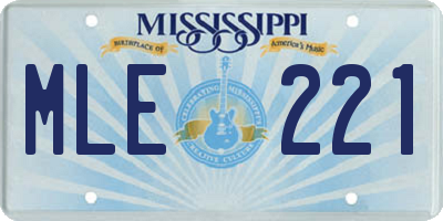 MS license plate MLE221