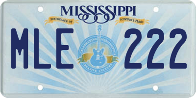 MS license plate MLE222