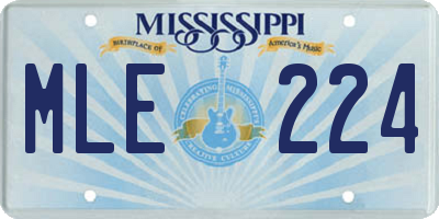 MS license plate MLE224
