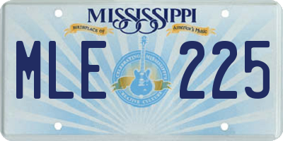 MS license plate MLE225