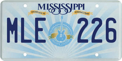 MS license plate MLE226