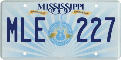 MS license plate MLE227