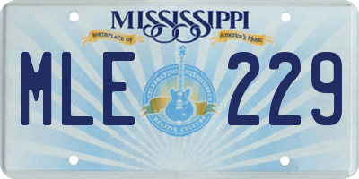 MS license plate MLE229